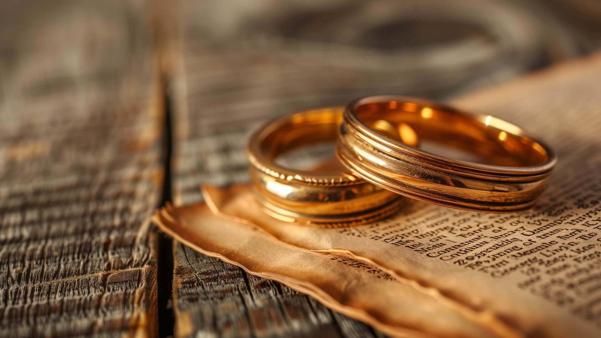 Goldringe auf einem Buch